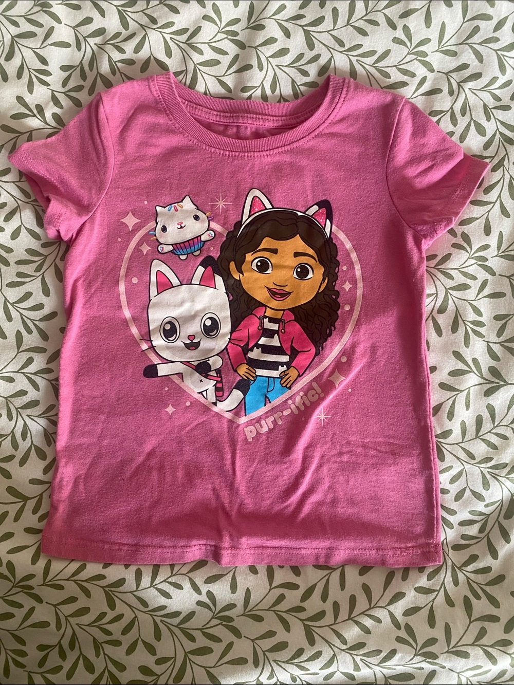 jumping beans Pink Graphic Tee with Girl and Cat Characters